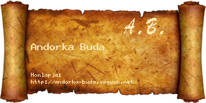 Andorka Buda névjegykártya